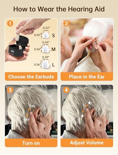 OTC Hearing Aids for Seniors, 2026 Rechargeable Digital Sound Amplifier with Noise Cancelling for Adults, Lightweight Beginner-Friendly Hearing Aids for People Hard of Hearing (Black)