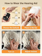 OTC Hearing Aids for Seniors, 2026 Rechargeable Digital Sound Amplifier with Noise Cancelling for Adults, Lightweight Beginner-Friendly Hearing Aids for People Hard of Hearing (Black)