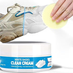 White Shoe Cleaner Cream, Multipurpose No-Wash Solid Cleaning Paste with Sponge Removes Stains & Dirt, Multipurpose White Shoes Clean Cream for Leather Sneakers Soles