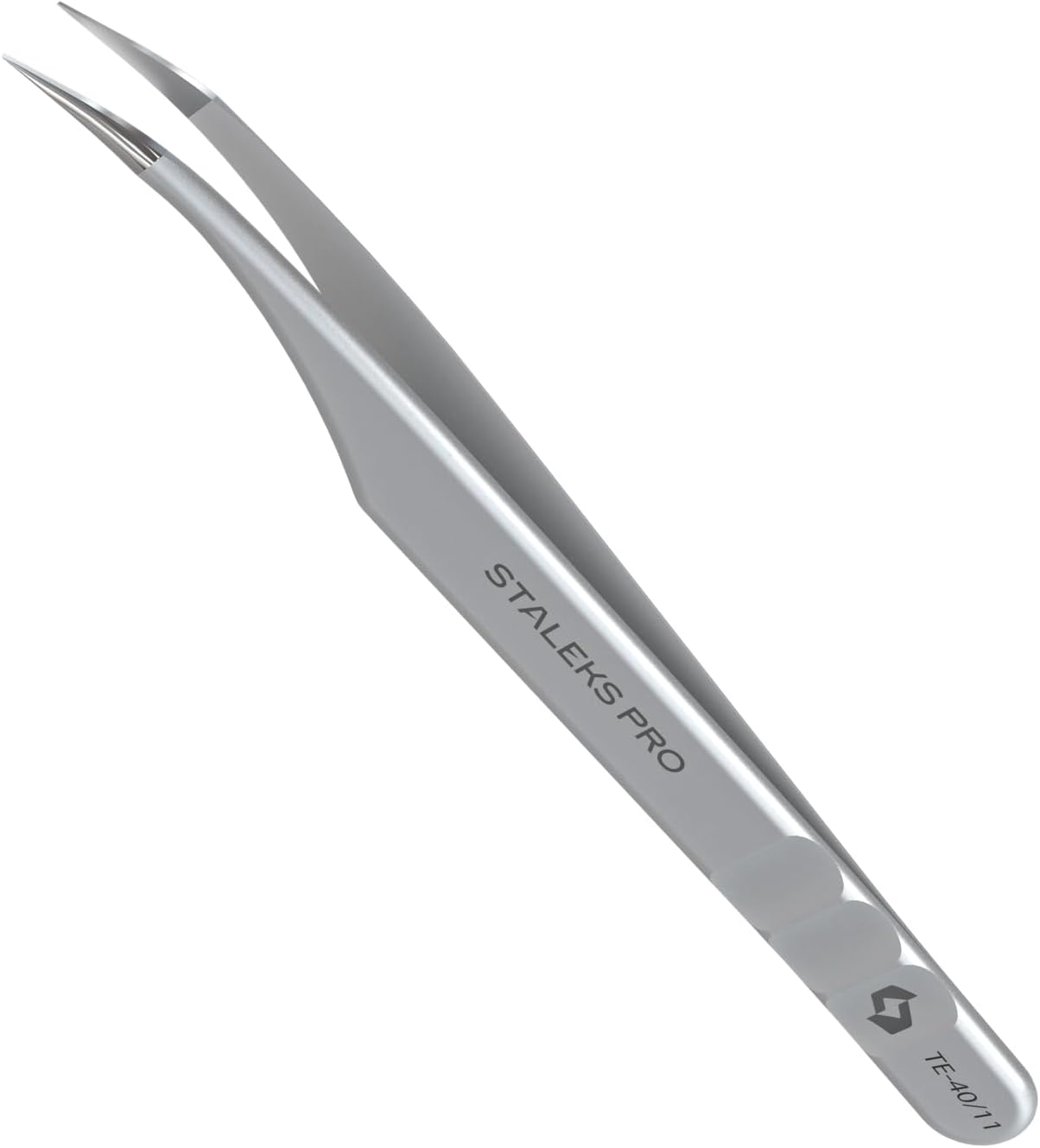 Staleks Pro Professional Eyelash Tweezers Expert 40 Type 11 – Curved – Lash Separation – Stainless Steel – Anti-Fatigue Design