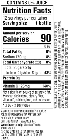 Lipton Raspberry White Tea, 16.9 Fl Oz Bottles (Pack of 12)