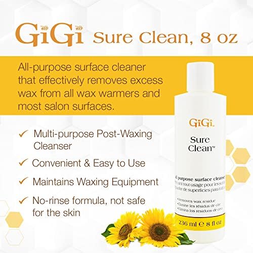 GIGI Sure Clean Wax Remover – All-Purpose Surface Cleaner for Wax Residue Removal, 8 fl oz