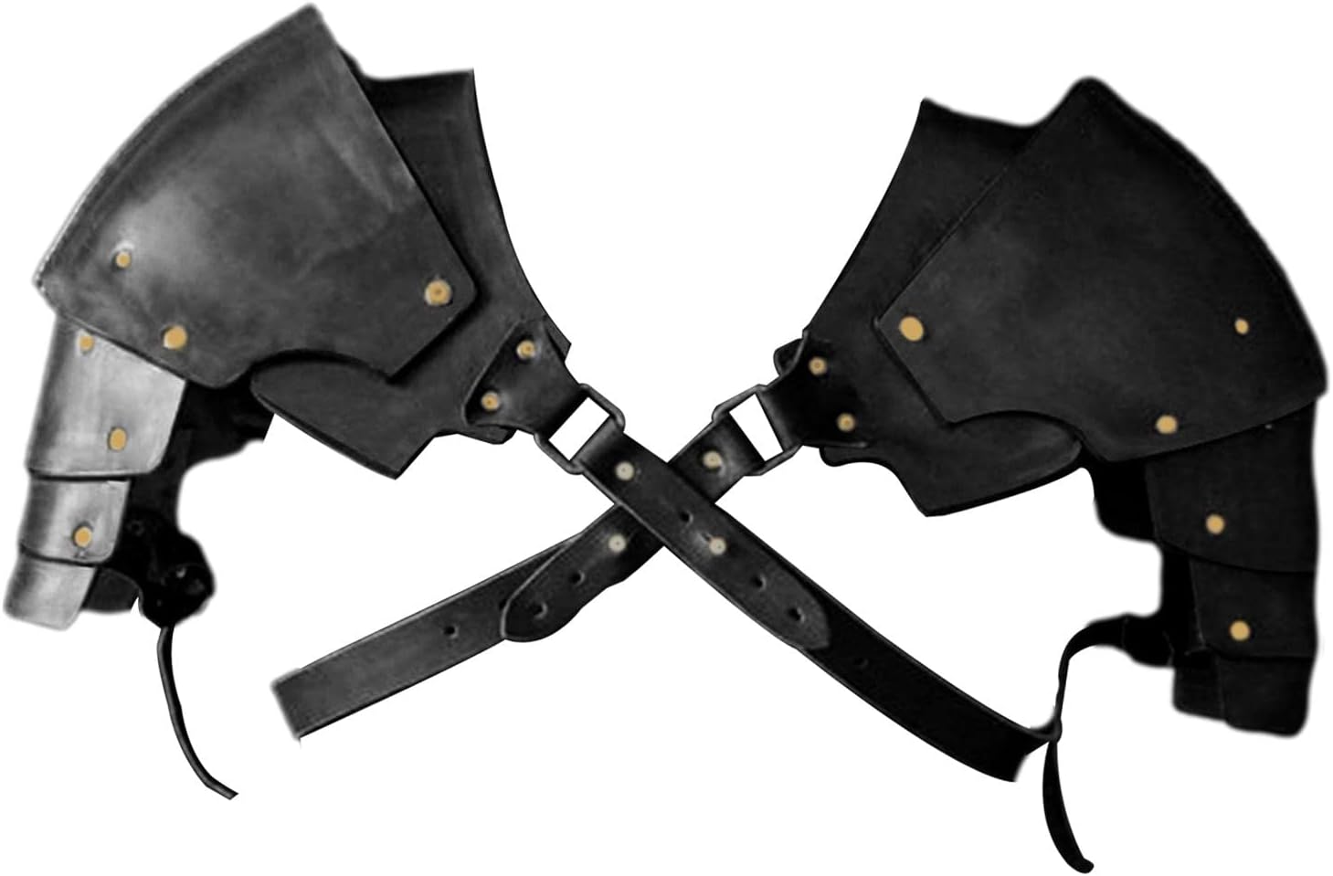 Medieval PU Leather Shoulder Pads Adjustable Steampunk Chest Strap for Costume Accessories Party Fancy Dress Cosplay