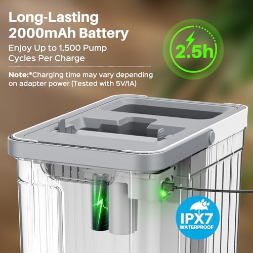 Mop and Bucket Set with AUTO Pump, 3-Zone Separate Dirty and Clean Water, Flat Mop and Bucket System with Wringer and Wheels, 3 Reusable Microfiber Pads, One-Touch Water Filling for Home Cleaning