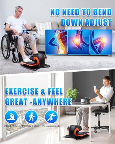 Putnen Under Desk Elliptical Machine, Electric Elliptical Leg Exerciser for Seniors with 12 Adjustable, Portable Quiet Elliptical Exercise Machine, Seated Pedal Exerciser with Remote Control