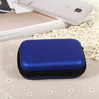 Earbuds Case, Portable EVA Earbuds Carrying Case, Rectangle Storage Bag Cell Phone Accessories Organizer for Earphone, Earbud, Earpieces, SD Memory Card, Camera Chips (Blue)