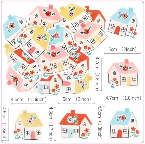 Ercadio 60 Pack Edible Welcome Home Cupcake Toppers Home Sweet Home Cupcake Picks Colorful House Housewarming Cupcake Toppers New Home Theme Party Cake Decorations Supplies