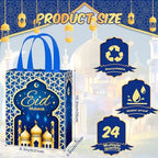Eid Gift Bag with Handles Reusable Mubarak Treat Bag Non Woven Tote Bags for Ramadan Eid