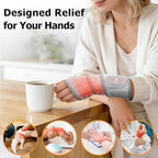 Cordless Wrist Heating Pad Massage, Wrist Massager with Heat and Red Light, Carpal Tunnel Massager, Red Light Therapy for Wrist and Hand, 660nm/850nm, Heated Wrist Wrap for Carpal Tunnel Relief