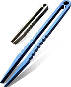 Canku 2pcs Mini Tweezers Titanium Portable Titanium Alloy EDC Tweezers Survival Camping Outdoor Travel Mini Tool(Blue) …