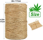 Vivifying Jute Twine, 328 Feet 3mm Strong Natural Garden Twine for Climbing Plants, Tomatoes, Crafts, Gift Wrapping and Decoration (Brown)