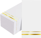 BUCLA 100-Count 3-Ply Disposable Napkins - Gold Paper Napkins Disposable Premium Quality - Thanksgiving Napkins/Dinner Napkins Disposable Soft, Absorbent for parties, weddings, Kitchen