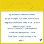 GASARÉ, Placemats Set of 4, Silicone Placemats, Table Mats, Non-Slip, Easy to Clean, Heat Resistant, Flexible, 20% Thicker, 16 x 12 inches x 1.1mm, Yellow
