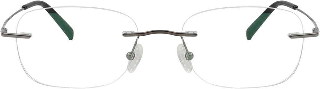 Eyekepper Titanium Rimless Reading Glasses Frameless Rectangle Oval Readers Women Men Gunmetal +2.00