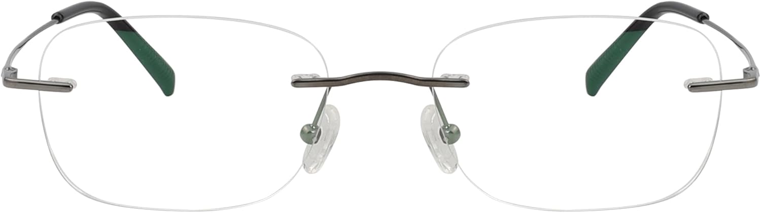Eyekepper Titanium Rimless Reading Glasses Frameless Rectangle Oval Readers Women Men Gunmetal +2.00