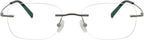 Eyekepper Titanium Rimless Reading Glasses Frameless Rectangle Oval Readers Women Men Gunmetal +1.75