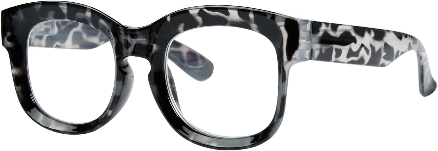 Eyekepper Large Frame Glasses for Women Reading - Oversize Reading Eyeglasses Readers - Grey Tortoise +2.25