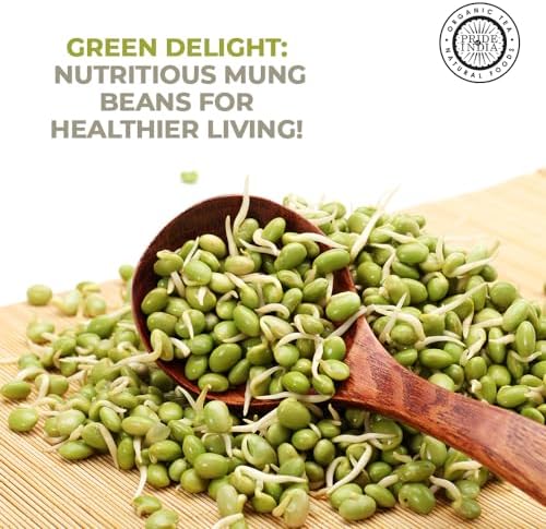 Pride Of India - Indian Whole Green Mung Gram - Protein & Fiber Rich Mung Bean Whole, 3.0 Pound Jar