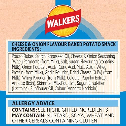 Baked Walkers Cheese and Onion 37.5 g (Pack of 32)