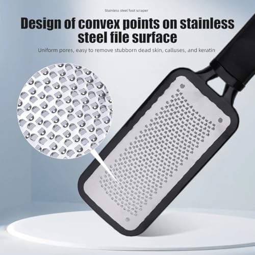 Foot Files Rasp Pedicure Double Sided Stainless Steel Feet Scrubber Health Care for Dead Skin Cuticle Callus Remover Feet Heel Cleaner Tool Kit 3pcs