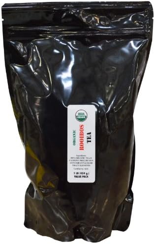 J&R Port Trading Organic Rooibos Tea, Caffeine Free, 1 lb (454 g)