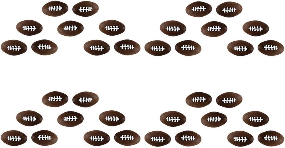 O'Creme Football Royal Icing Sugar Topper - for Cake Decorating - Decorations for Cakes, Cupcake Toppers - Birthday, Wedding, Valentines, Baby Shower - Pack of 36