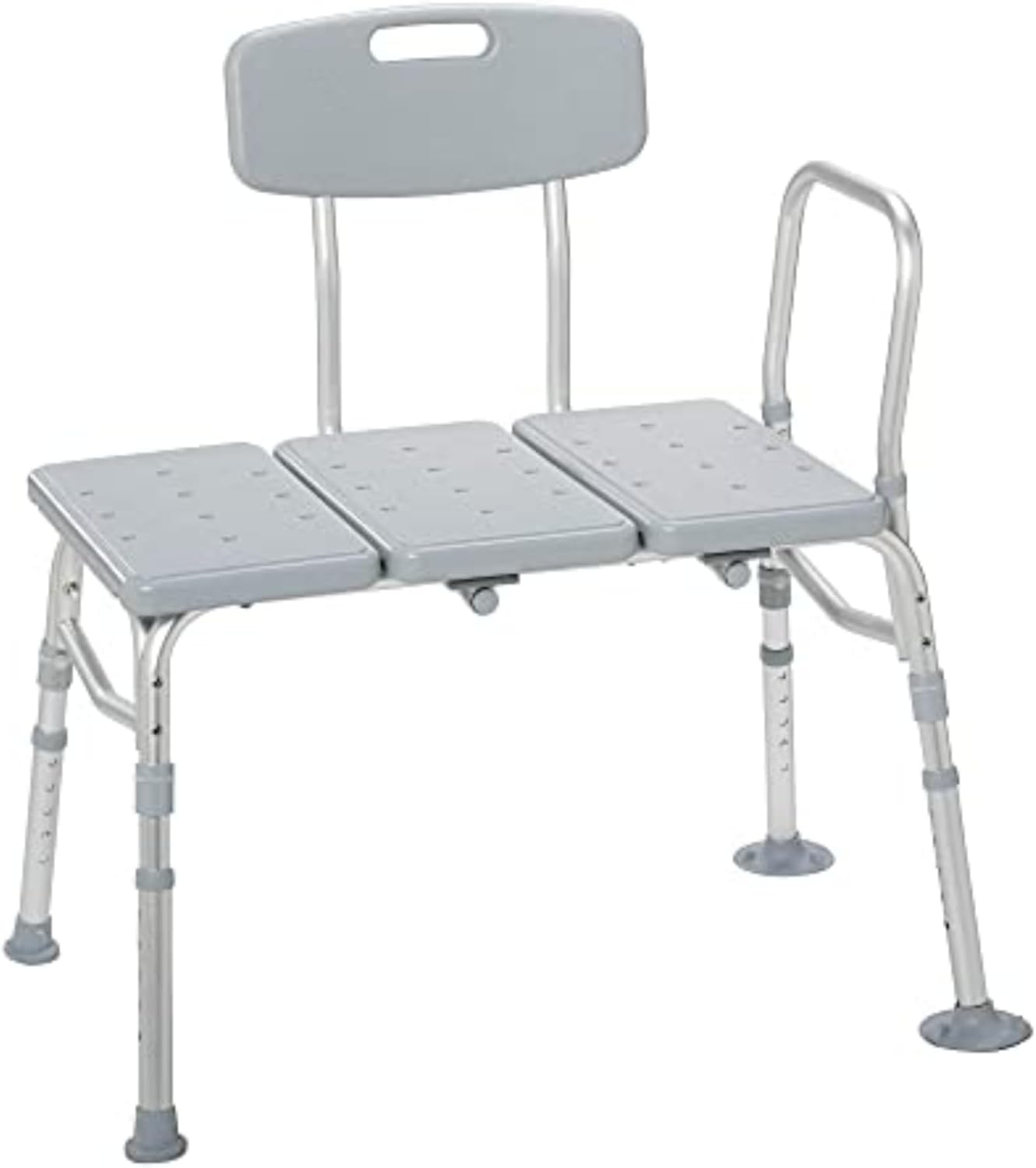 Drive Medical Tub Transfer Bench for Bathtub - Safer, Independent Bathing Aid - Height Adjustable Bench - Sturdy Aluminum Construction - Comfortable Backrest Support - 350 Lb Capacity