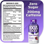 Focus Factor Focus + Energy Shots - 12 x 2oz Bottles (Berry Twang Flavor) - Powered by Nootropics with Caffeine, L-Theanine, Ginkgo, Bacopa, L-Tyrosine, Alpha GPC