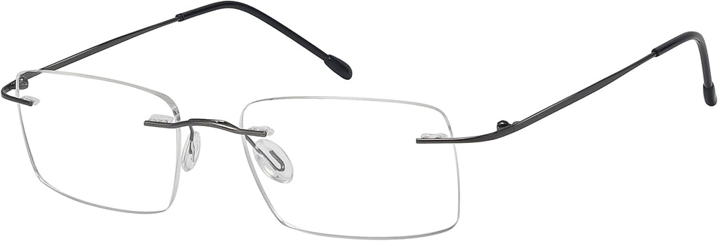Eyekepper Frameless Reading Glasses for Men Reading - Rectangle Rimless Reader Eyeglasses Gunmetal +1.50