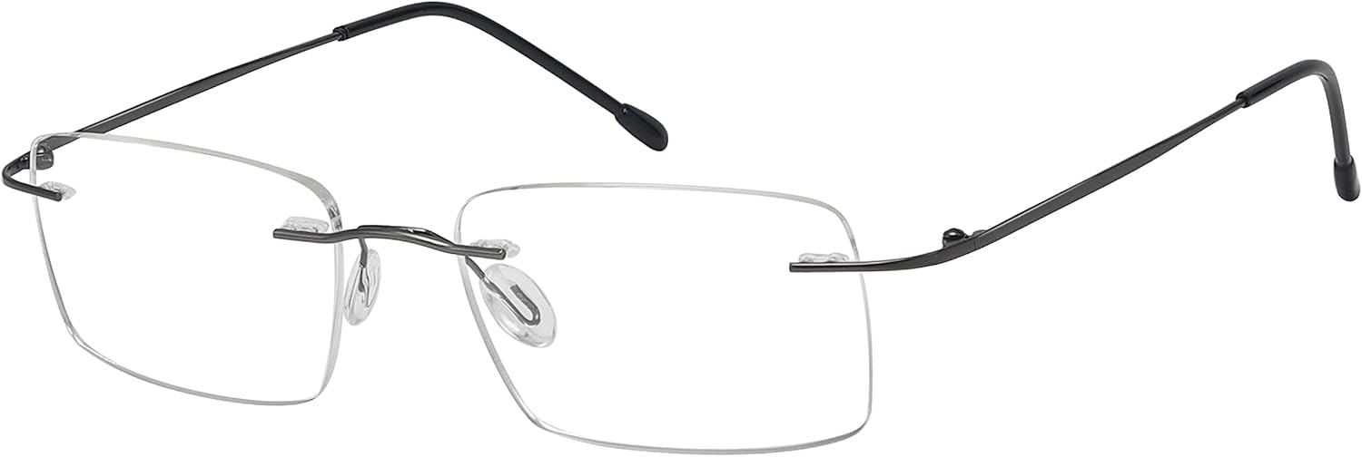 Eyekepper Frameless Reading Glasses for Men Reading - Rectangle Rimless Reader Eyeglasses Gunmetal