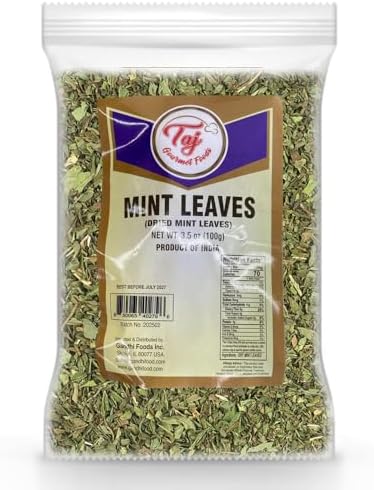 TAJ Dried Mint Leaves Cut 3.5oz (100g) Dry Mint Leaf