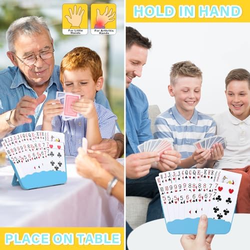 Tenyond Card Holders for Playing Cards - 2 Pack Playing Card Holder w/Foldable Stand for Stocking Stuffer, Travel Games, for Seniors, Little Hand or Arthritis Hand, UNO, Poker, Holidays Game Nights