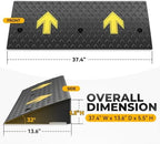 Auto Dynasty Rubber Curb Ramps, 5.5" Lift Height Curbside Driveway Ramp with Arrow, 4410 LBS/2T Capacity Sidewalk Curb Ramp for Cars Trucks Bikes Motorcycles Wheelchairs, 2 Pack