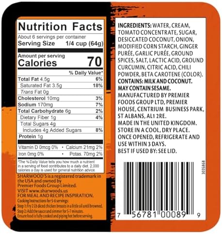 Sharwood’s Indian Cooking Sauce, Rich Authentic Flavor, Quick & Easy Meal Prep, 14.1 oz Glass Jars (3 Pack) (3 Pack, Korma)