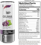 CELSIUS Sparkling Grape Rush, Sugar Free Energy Drink, 12 Fl Oz (Pack of 12)
