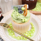 Green Sprinkles for Cake Decorating, 130g/4.6oz Edible Light Green Pearl Sprinkles Mix, Sugar Candy Pearls for Baking, Cookie Decorations and Cupcake Toppings, Wedding Party Supplies