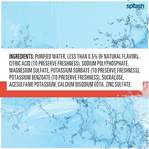 Splash Refresher Mandarin Orange Flavored Water, 16.9 Fl Oz, Plastic Bottle, Pack of 12