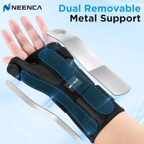 NEENCA Carpal Tunnel Wrist Brace with Thumb Support, Medical Grade Night Support Thumb Spica Splint for Arthritis, Tendonitis & De Quervain’s ((XL/XXL/XXXL, Right Hand))