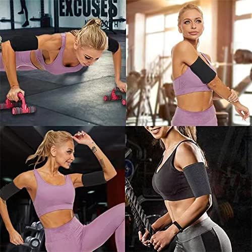 Arm Trimmers for Women & Men,Sauna Sweat Arm Trainer,Adjustable Sweat Arm Shaper Bands(a pair), Black