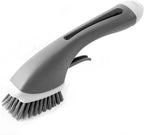 Dish Brush with Soap Dispenser, Soap Control Dishwand Reusable Scrubbing for Kitchen Countertop Sink Washing Tool (Color : Grey)