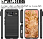 Compatible with Google Pixel 8 Case, Shock-Absorption Flexible TPU Rubber Protective Cell Phone Cover for Pixel 8 (2023) Black