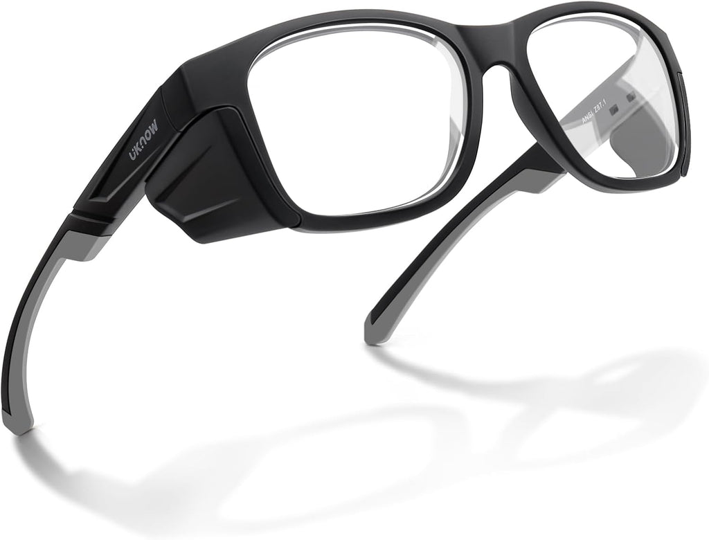 UKNOW Safety Glasses - Photochromic Lenses - Eye Protection with Side Shields - ANSI Z87.1 Protective Eyewear - UV Protection