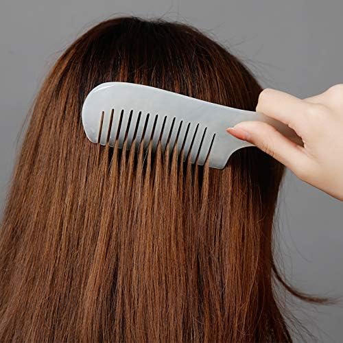 Long Gua Sha Comb, Natural Jade Stone GuaSha Scraping Massage Therapy Tool, Scalp Comb for Head Hair Caring, Meridian Massager for Body Spa at Home, Easy to Grip