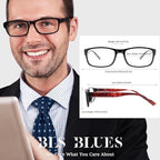 BLS BLUES Reading Glasses for Women/Men Blue Light Blocking, Fashion Readers Anti Eye Strain/Migraine Eyeglasses 6 Packs/Case