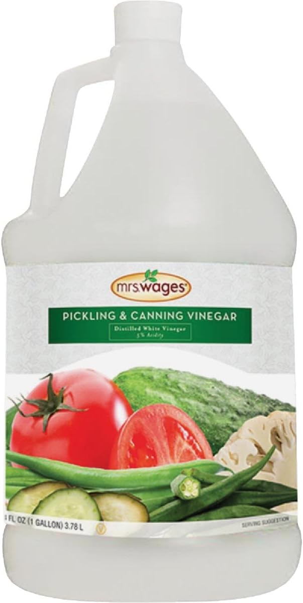 Mrs. Wages Pickling & Canning Vinegar, Well-Balanced Vinegar, Great Tasting, Versatile for Canning & Cooking, Easy Storage, (1 Gallon Jug)