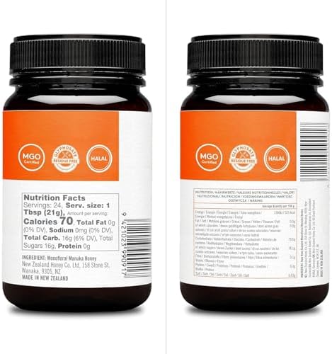 New Zealand Honey Co. Raw Manuka Honey UMF 10+ | MGO 263+, 17.6oz / 500g | Organic Medical Grade Manuka Honey for Daily Wellness, Skin Care & Dogs