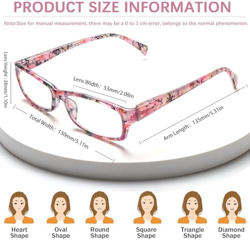 VIDEBLA Computer Reading Glasses Men and Women Anti Eyestrain Blue Light Blocking Glasses for Reading (6 Pack Mix, 1.50, x)