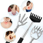 Yeipis 3 Pack Back Scratcher Metal Portable Telescoping with Rubber Handles, Extendable Back Massager Tool with Beautiful Box, White Elephant Stocking Stuffers Gifts for Men Women Christmas Presents