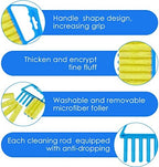 4 Pcs Window Venetian Blind Cleaner Duster Tool 7 Finger Blind Rush and Shutter Cleaner Brush Hand-held Window Shutter Air Conditioner Duster for Dirt(Green, Blue)
