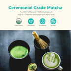 Emerail Organic Ceremonial Grade Matcha, Premium First Harvest Matcha Green Tea Powder, 100% Pure USDA-Certified, Sugar-Free Gluten-Free Vegan (60g / 2.1oz)